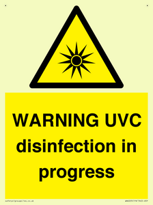 WARNING UVC disinfection in progress